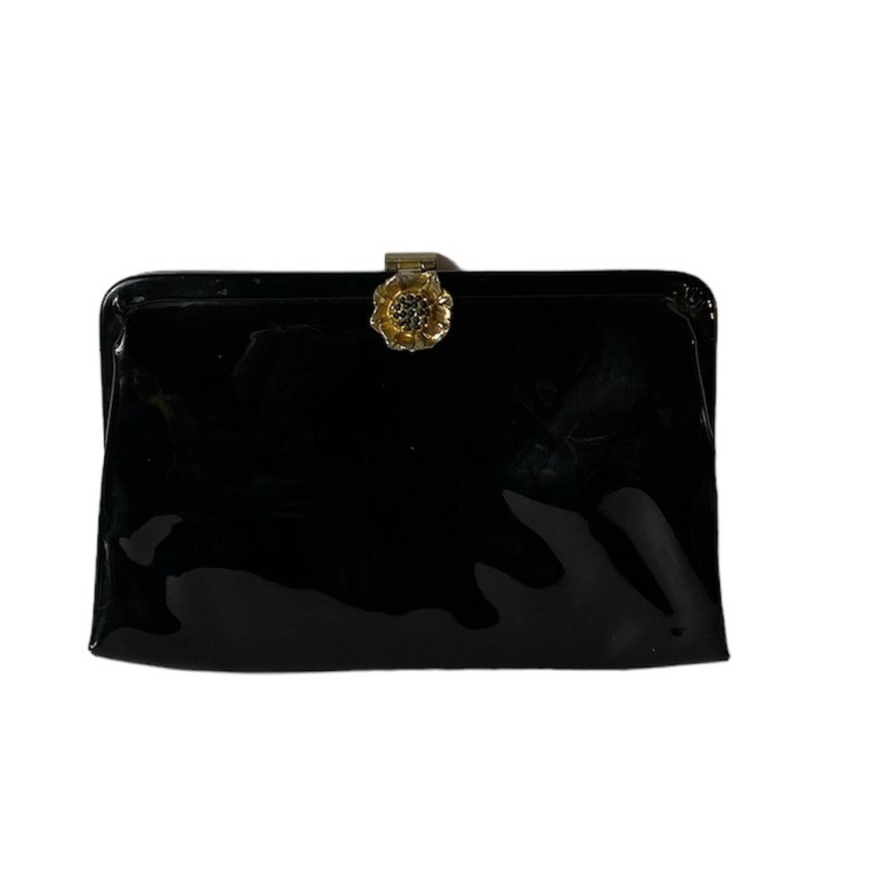 Vintage Andé Clutch Purse Black Patent Leather